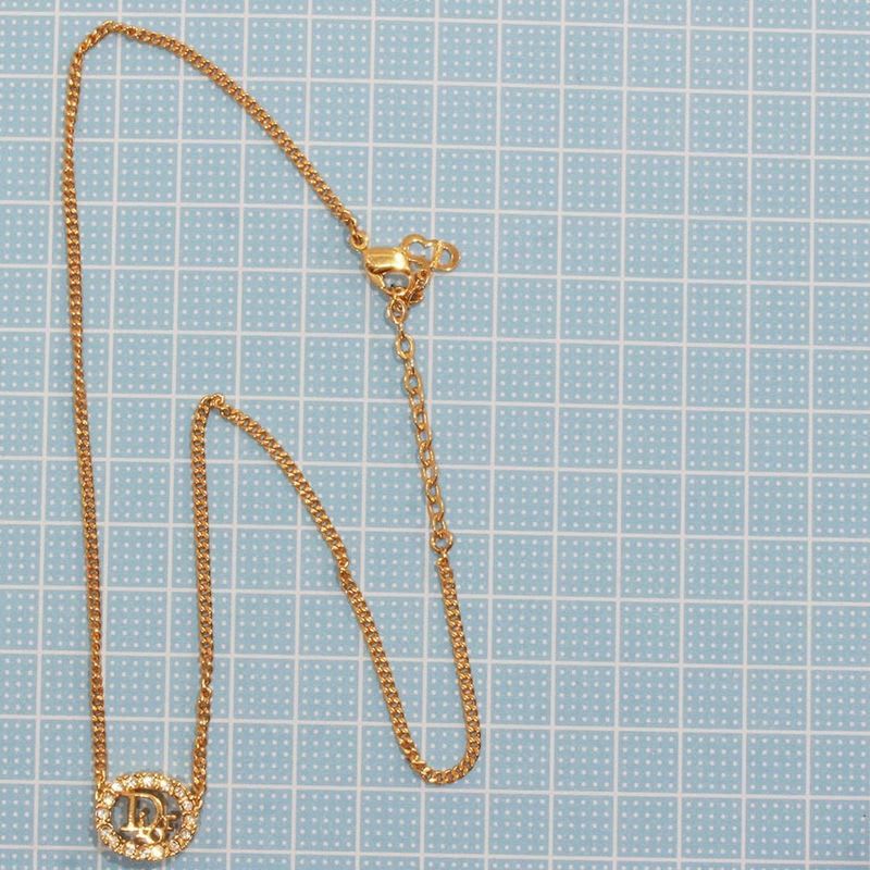 Christian Dior Necklace Zirconia GP D9504