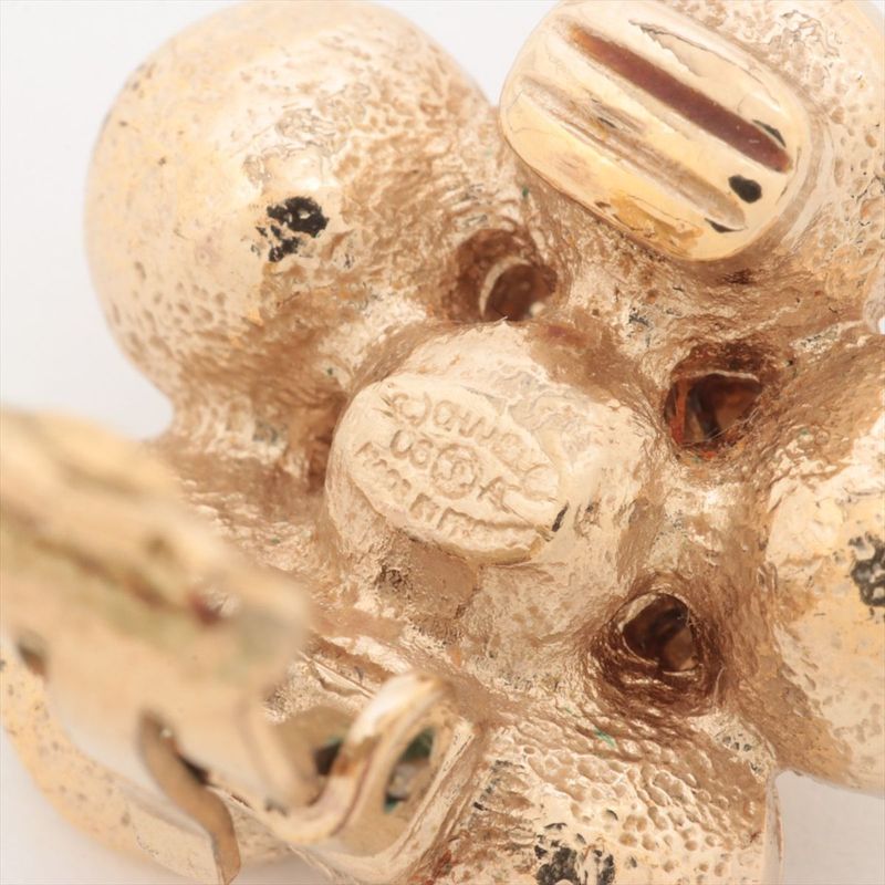 Chanel Coco Mark Flower Earrings (one Side Only) 06A GP And Rhinestone Gold