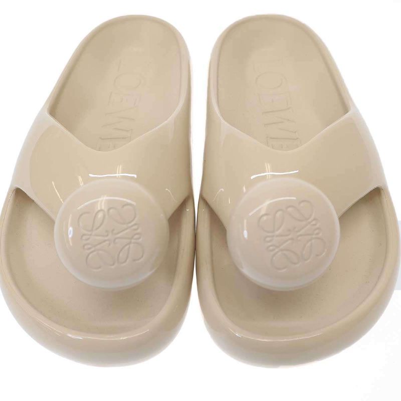 Loewe Foam Slide Patent Sandals Beige 36