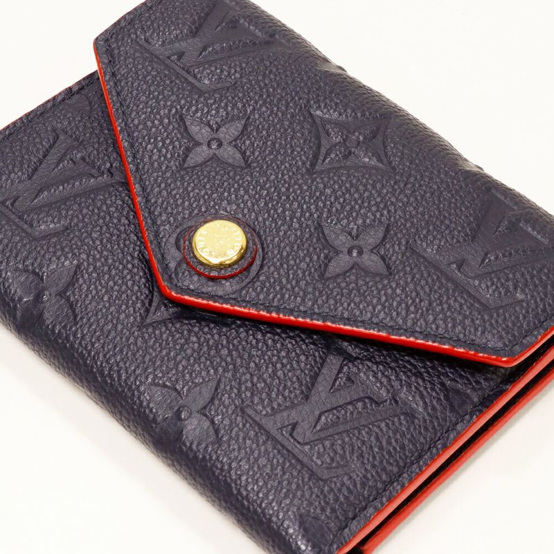 Louis Vuitton Trifold Wallet With Coin Purse Monogram Empreinte Marine Rouge
