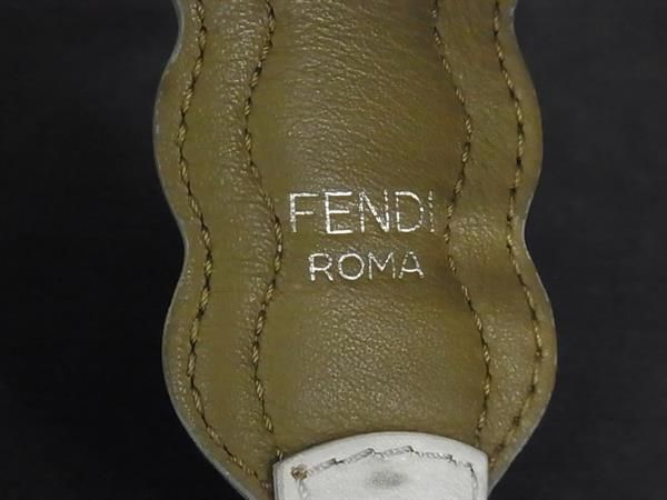 Fendi Mini Strap You Leather Studded Shoulder Strap For Bags White And Pink