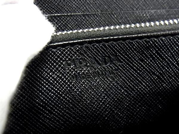 Prada Frankenhart Saffiano Leather Studded Round Zipper Long Wallet