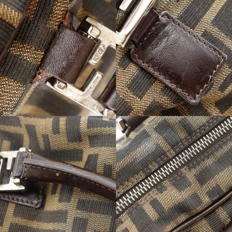 Fendi Zucca Nylon Canvas Brown Women's Handbag