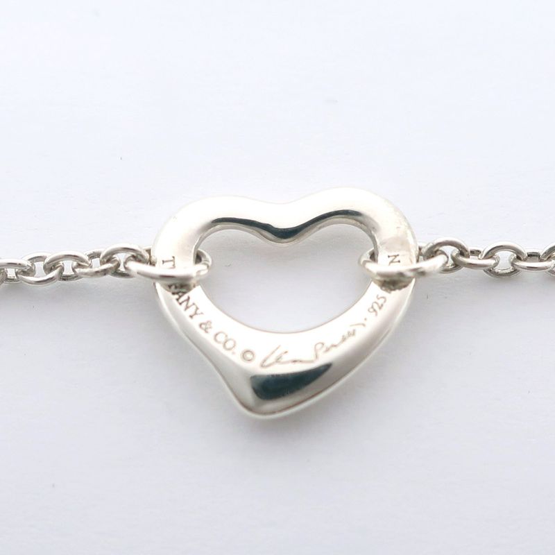 Tiffany & Co Open Heart 3P Elsa Peretti Silver 925 Ladies 3.0g Bracelet