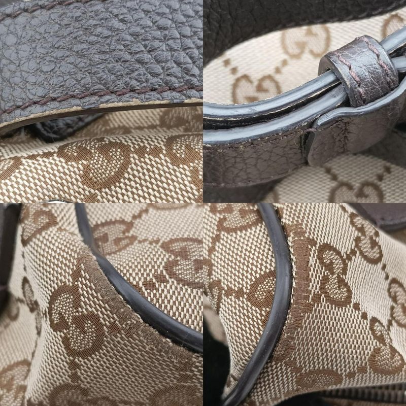 Guccigg Drawstring Ring Brown Canvas 449175 E021222378