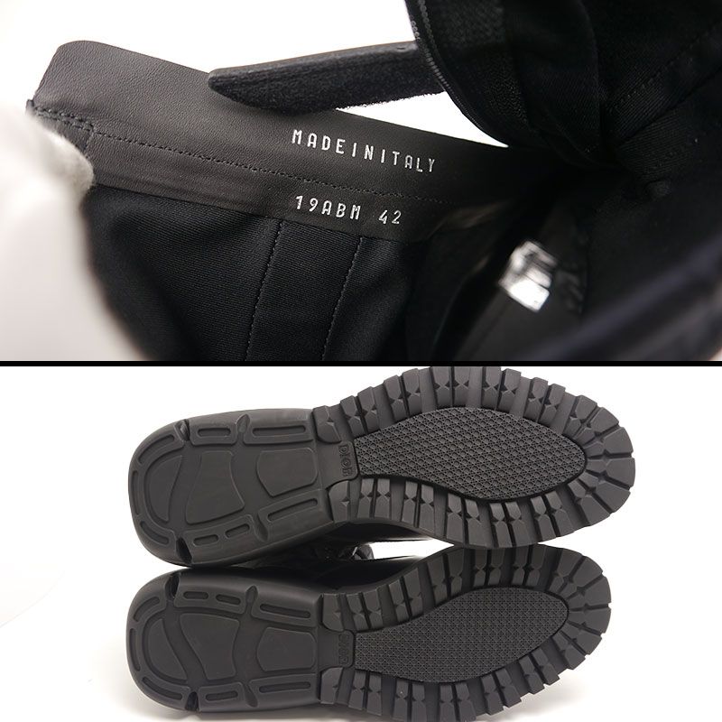 Dior Combat High Top Boots 42 Oblique Black