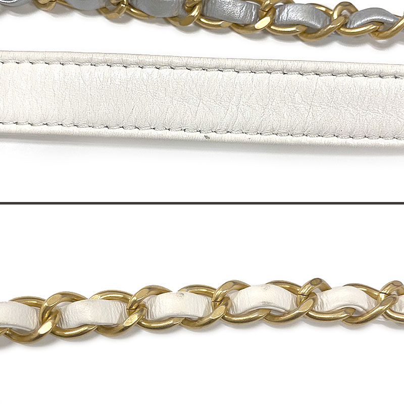 Chanel Matelasse Vanity Bag White 2WAY Chain Shoulder