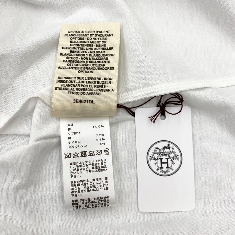 Hermes Short Sleeve T-Shirt Cartouche Mock Neck 3e4621dl Size 34 Backpack Print