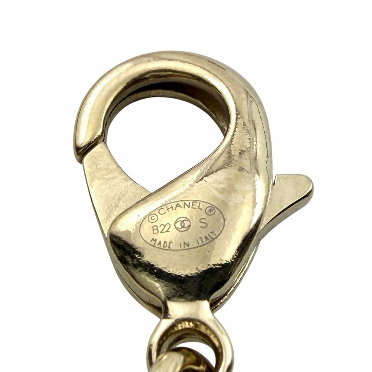 Chanel CC Logo Chain Bracelet Gold White — view 6