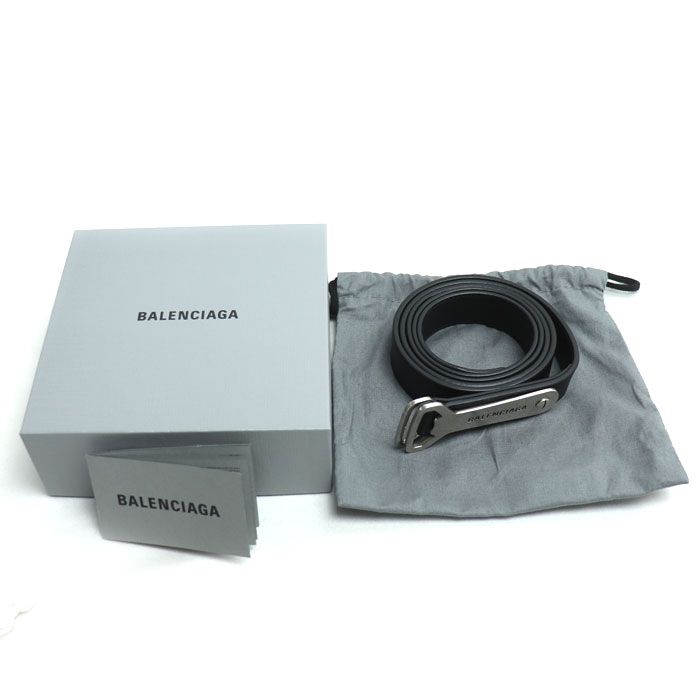 Balenciaga Bottle Opener Dring Belt Black 7416132 Men's Preowned