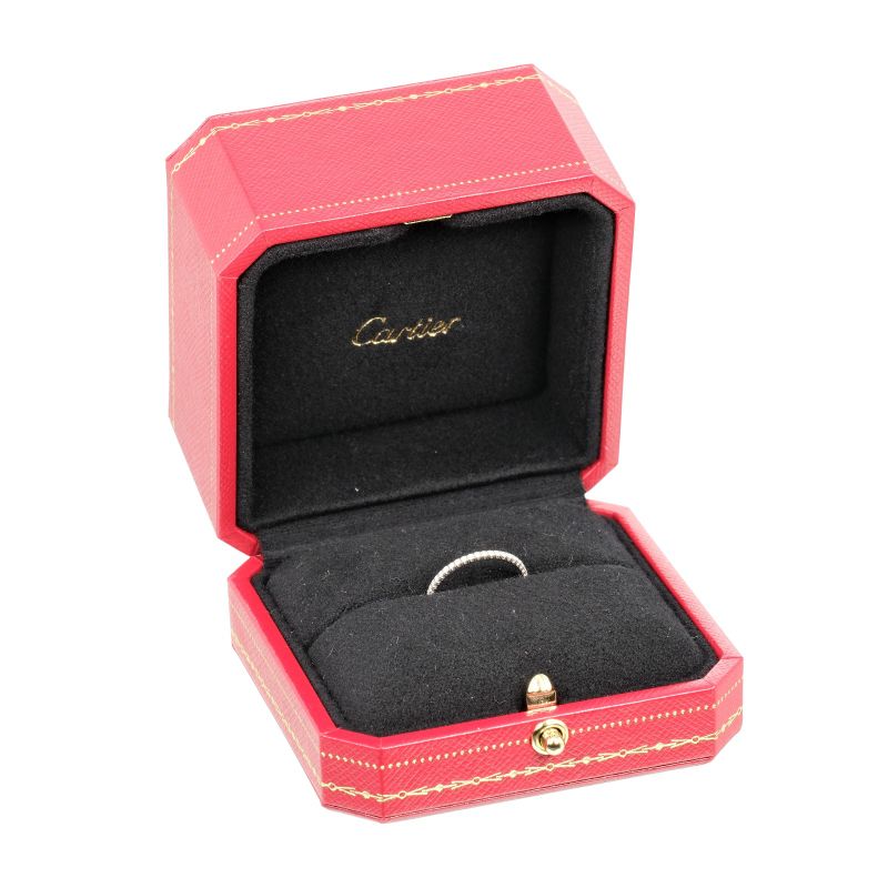 Cartier Etancel Full Eternity 18kwhite Gold With Diamonds #7.5 Ladies 1.1g Ring