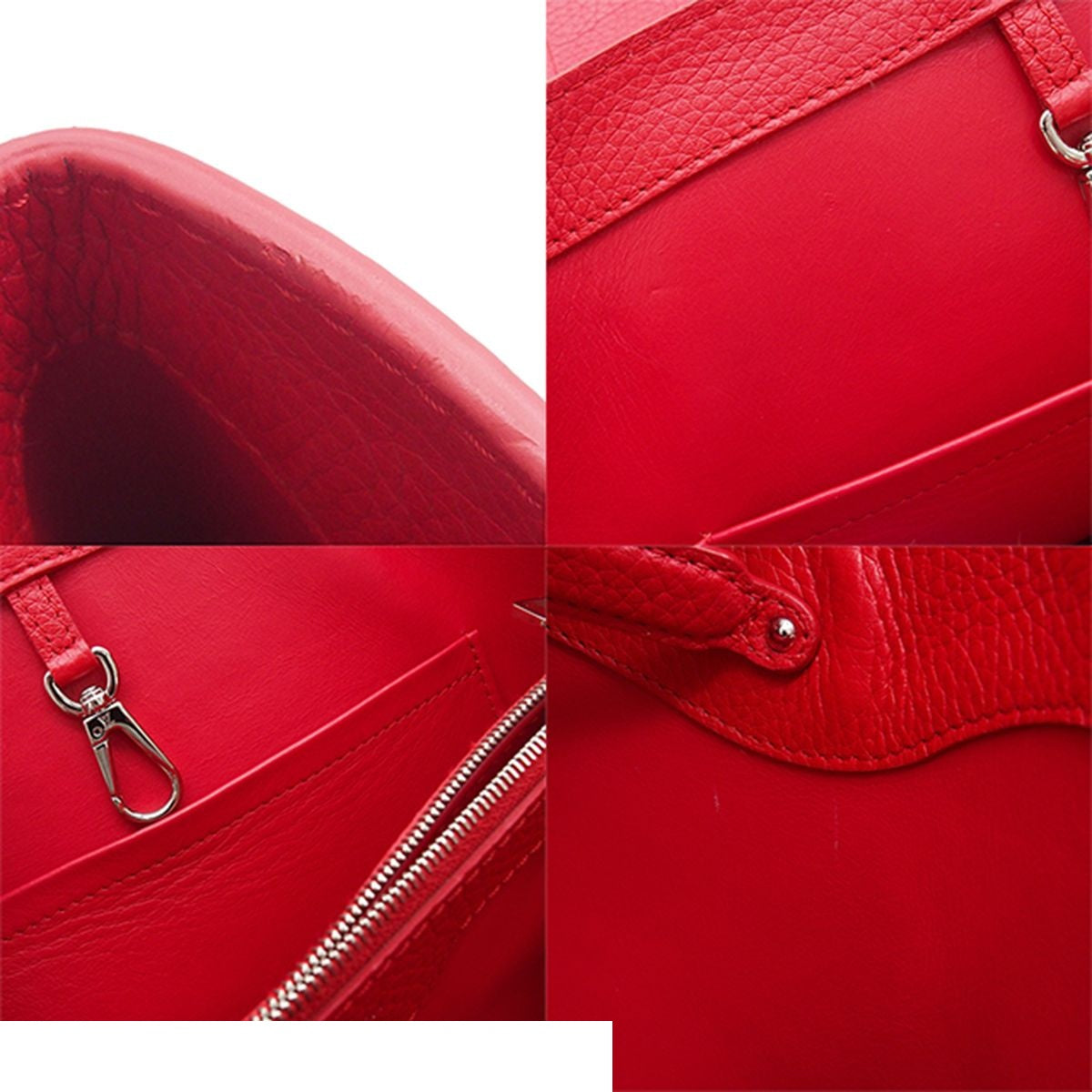 Louis Vuitton Capucines MM Coquelicot Silver Taurillon Leather Handbag — view 8