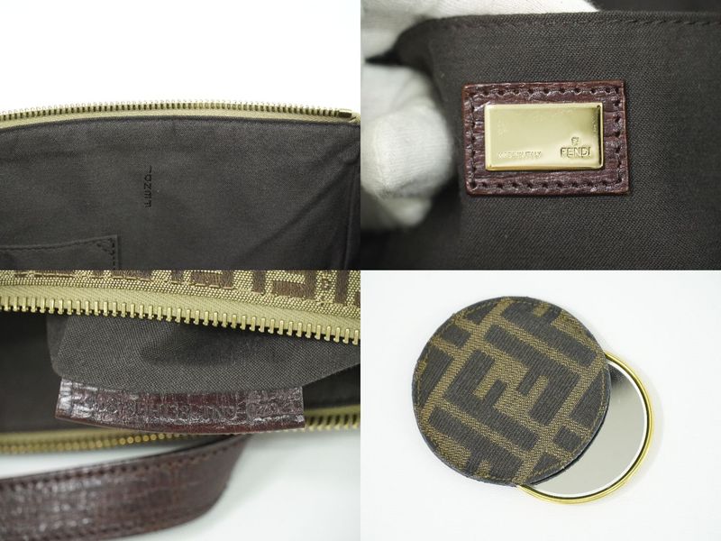 Authentic Fendi Zucchino Tote Handbag Canvas Beige 8bh138 Zucchino Bag Pre-owned