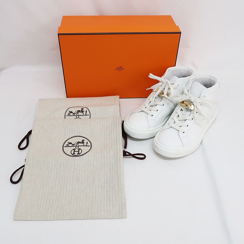 Hermes Sneakers - High Cut Daydream Kelly White Size 35.5 23cm