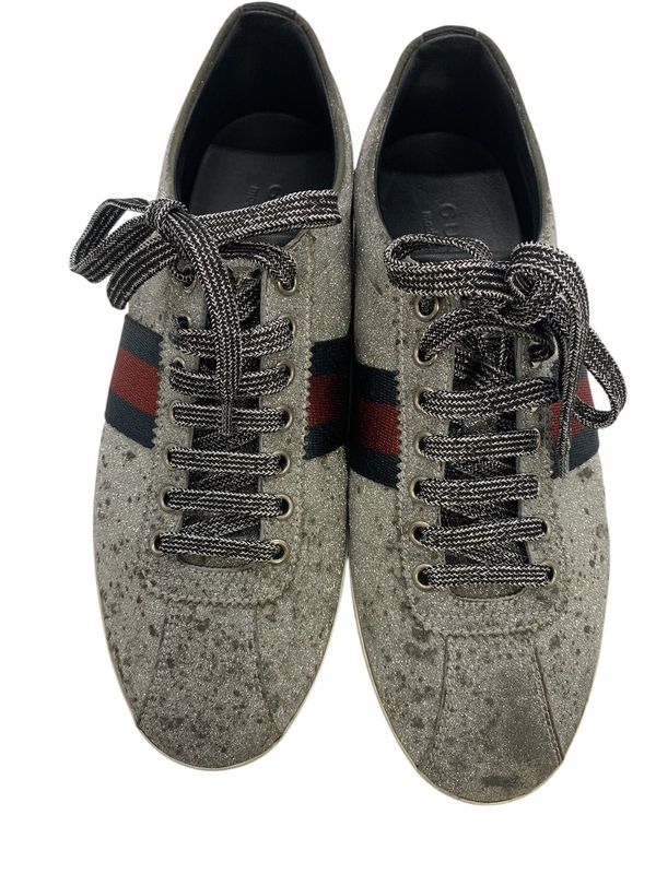 2120 Gucci Sneakers Sherry Line Glitter Sneakers Uk7 Approx 26.5cm (10.43in)
