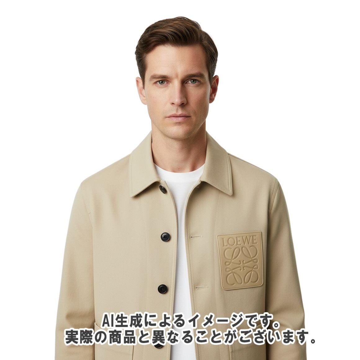 Loewe Jacket Combo Anagram Logo Leather Patch Wool Workwear 46 — view 10