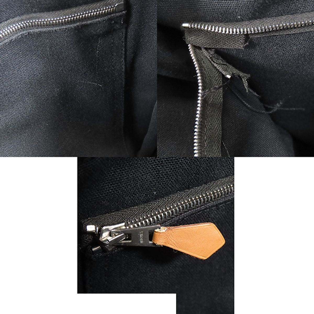 Hermes Fourre Tout MM Black Silver Cotton Tote Bag — view 8