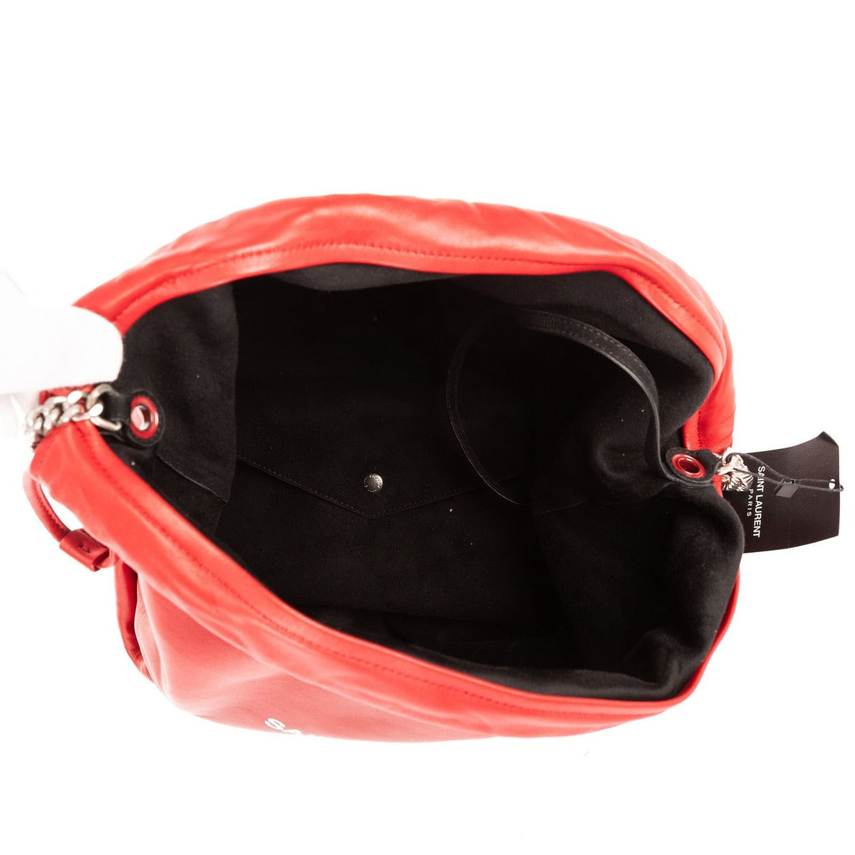 Saint Laurent Yves Teddy Bucket Red Smooth Leather — view 10