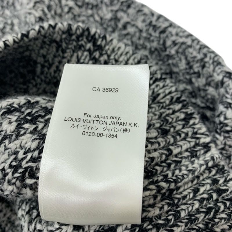 Louis Vuitton Top Wool Black White Gold Knit Circle Logo Chain Turtleneck