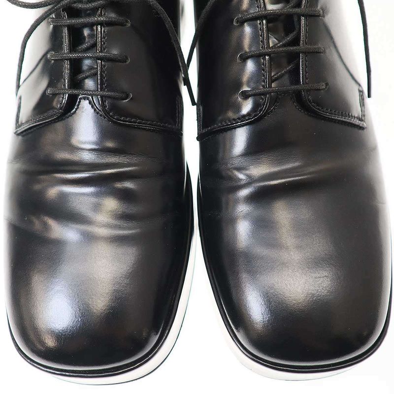 Prada Square Toe Platform Leather Shoes 2eg379 Black 8