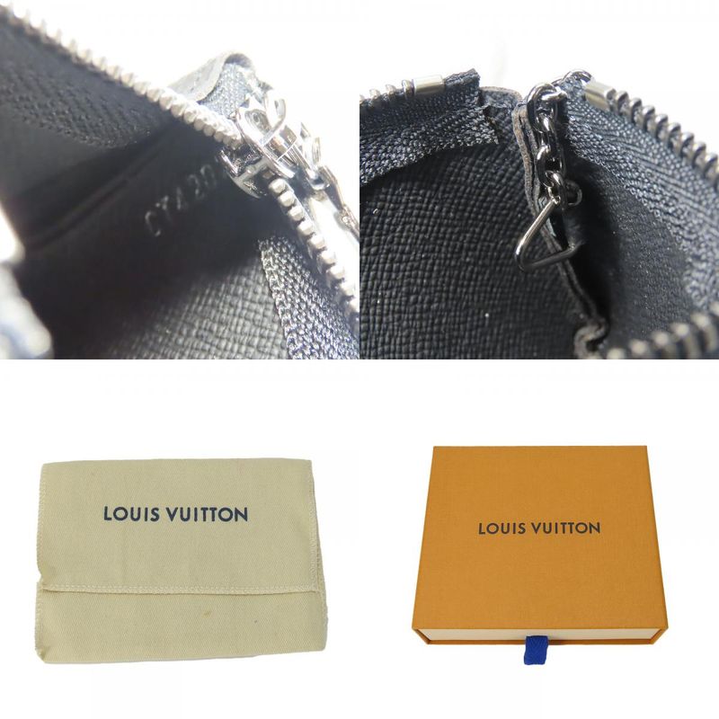 Louis Vuitton Coin Case Pochette Cles M80905 Monogram Eclipse Gray Black Silver