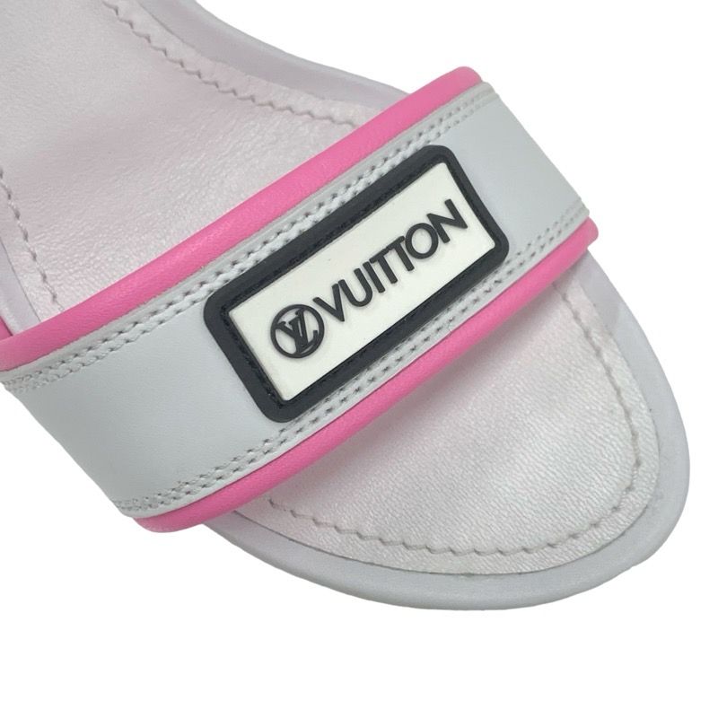 Louis Vuitton Silhouette Line Sandals Shoes Leather White Pink White Unused