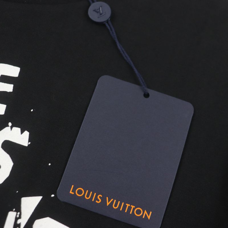 Louis Vuitton 23SS 100% Cotton LV Concert Print Inside Out Short Sleeve Black