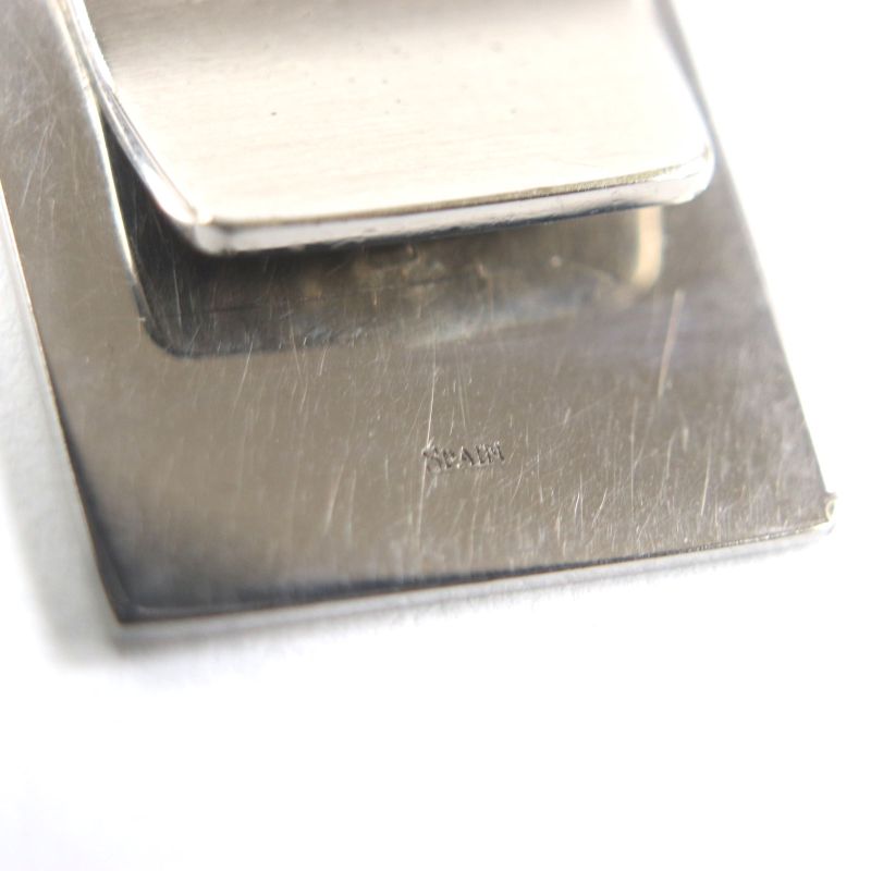 Cartier C2 Decor Logo Bill Clip Billfold Money Clip Silver Men