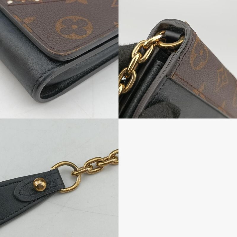 Louis Vuittonportefeuille Twisted Chain Wallet Black And Brown And White PVC