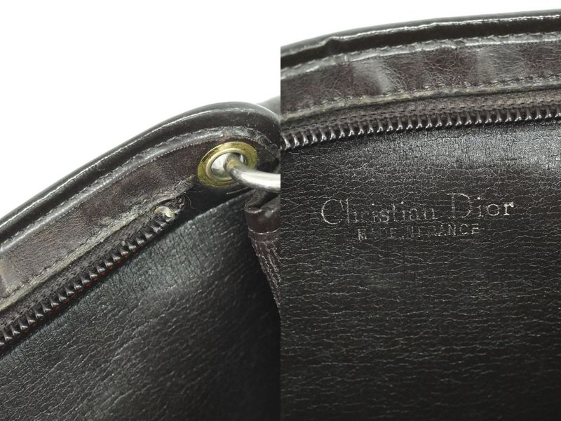 Authentic Christian DIOR Trotter Shoulder Bag Canvas Brown Trotter Bag Pre-owned