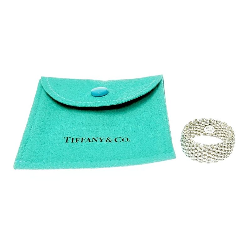 Tiffany & Co Silver Somerset Mesh Ring 8.6g 925 Engraved 412133 Ring