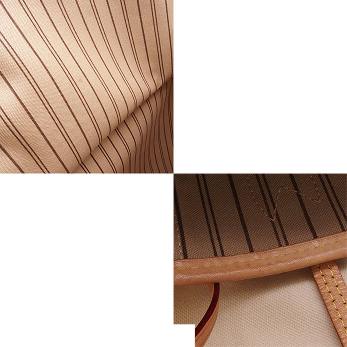 Louis Vuitton Neverfull MM Brown Rose Beige Monogram Canvas Tote Bag — view 8