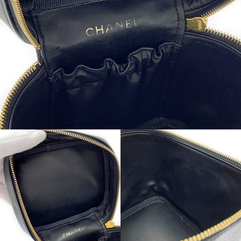 Chanel Caviar Skin Vanity Bag Black 424897 Handbag