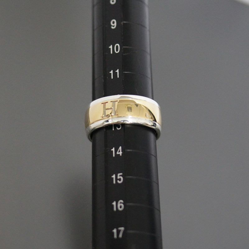 Hermes H Logo Women's Ring No 12.5 SV 925 AU 750 Combi E1400