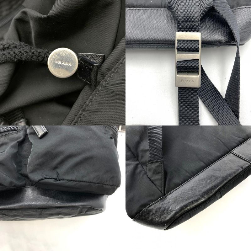 Prada Backpack Daypack Black Nylon Women Men Fashion