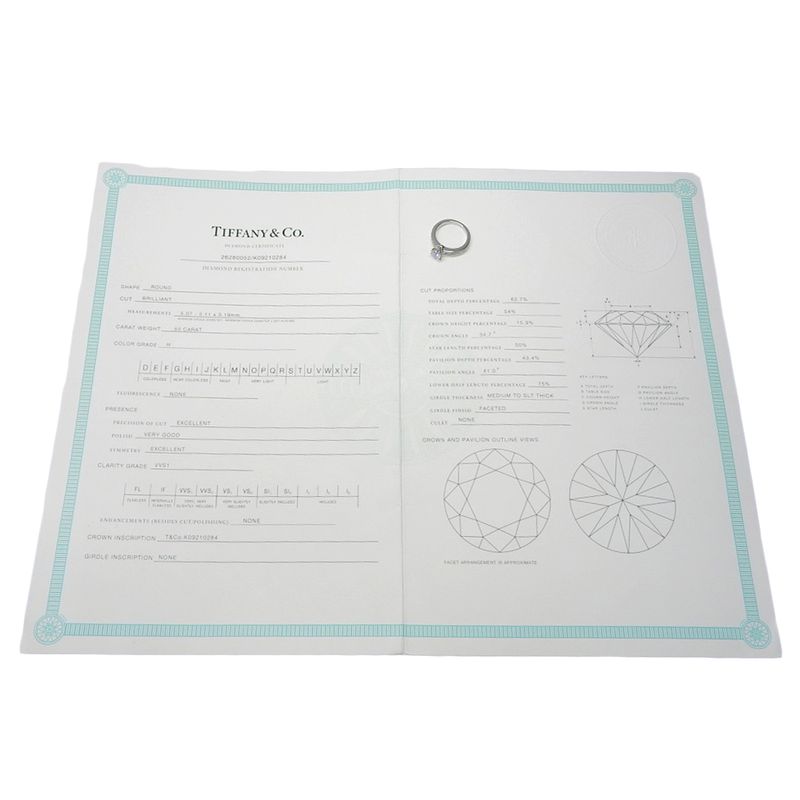 Tiffany & Co Solitaire Half Eternity Pt950platinum × Diamond #4 0.50 Ladies