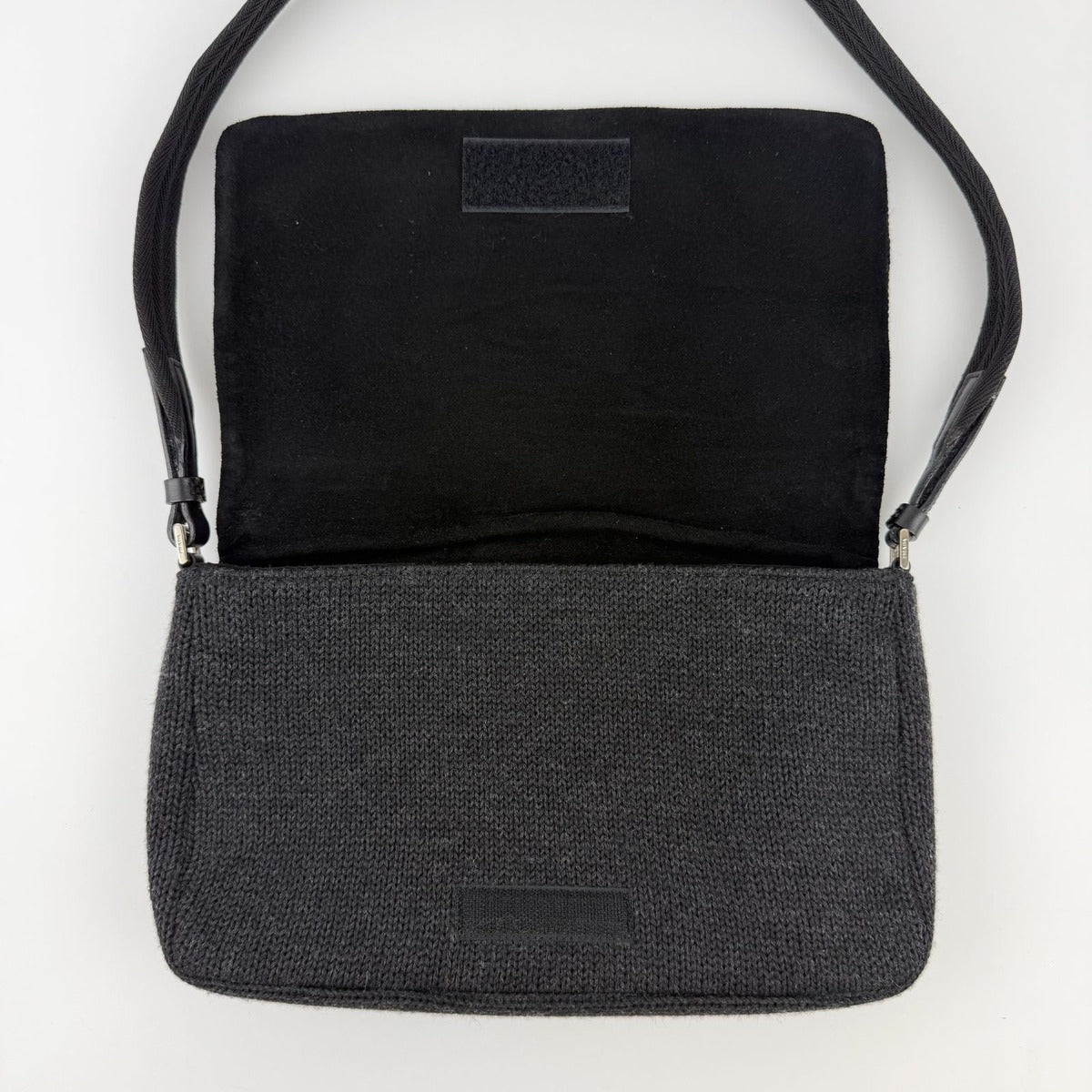 Prada Shoulder Bag Black Wool Vintage — view 16