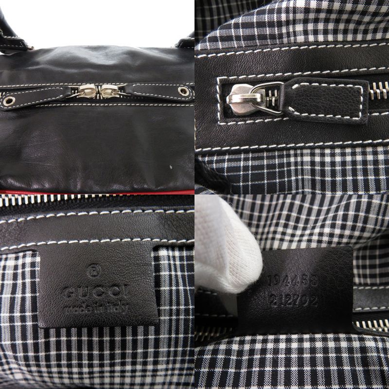 Gucci 2WAY 194458 Leather Black Shoulder Bag Black 0416 Gucci