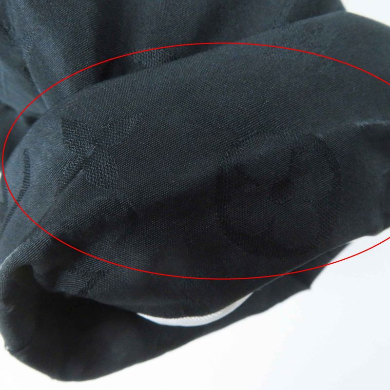 Louis Vuitton Ffco018flx Silk Blend With Belt Total Monogram Down Coat Black