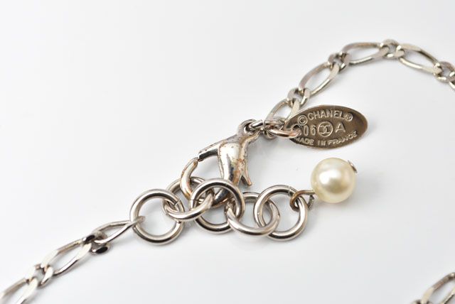 Chanel Necklace Pendant Bracelet Clover Heart Silver