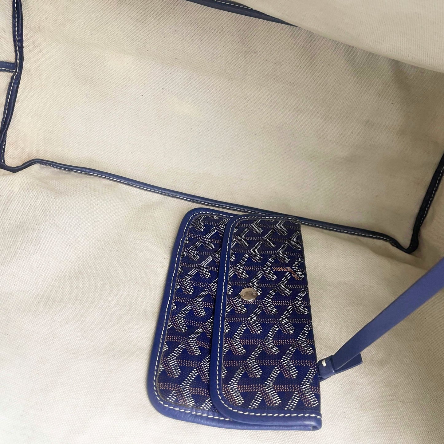 Goyard Saint Louis GM Blue St Louis Shoulder Tote Bag Pouch Purse