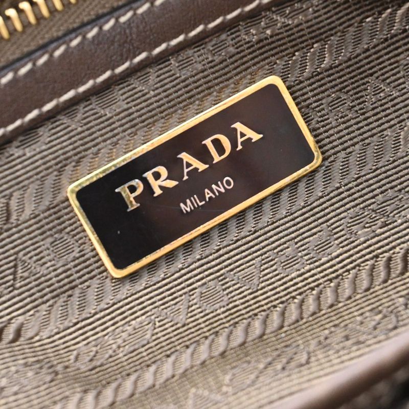 Prada Shoulder Hand Bag 2way Canvas Leather Brown 31ka941