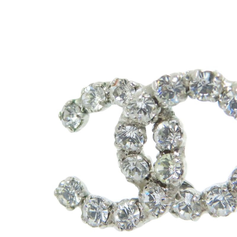 Chanel Coco Rhinestone Earrings Metal Women