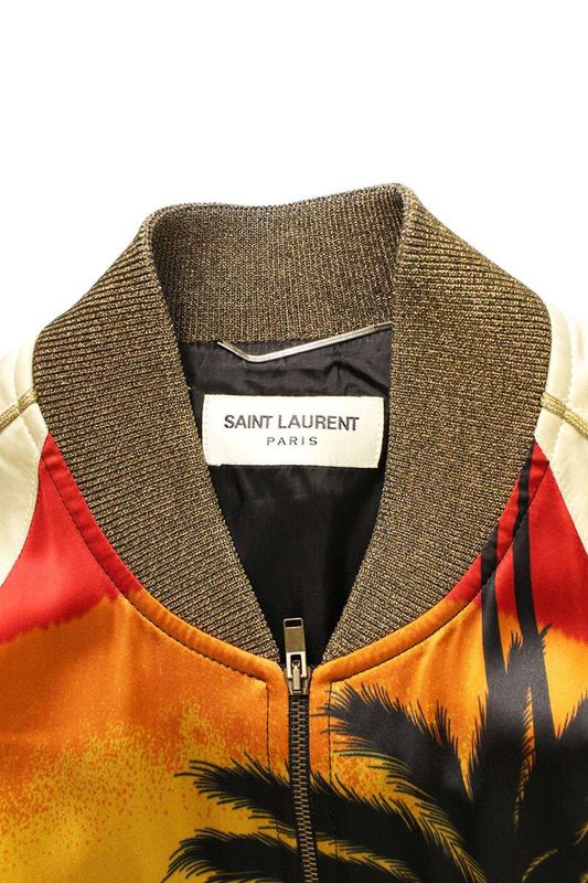 Saint Laurent Paris 16SS 419263 Y548k Palm Tree Ska Jean Souvenir Blouson Men's
