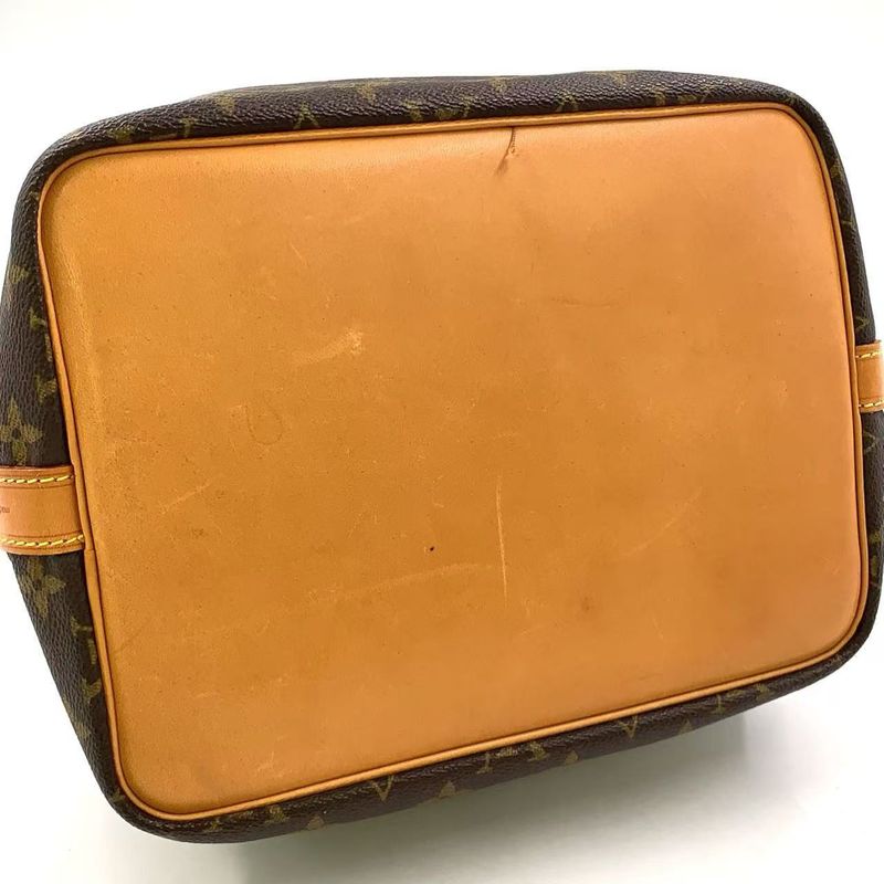 Louis Vuitton Petite Noe Monogram Leather × PVC Brown Shoulder Bag Gold M42226