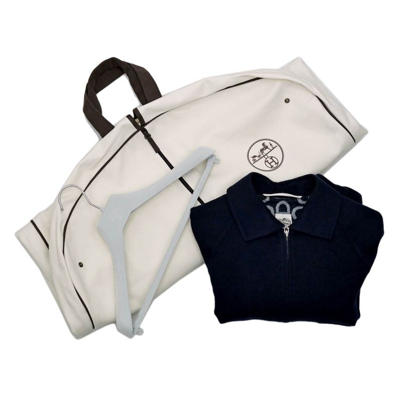 Hermes Reversible Zip Up Blouson Jacket Chaine D'ancre 36 Black