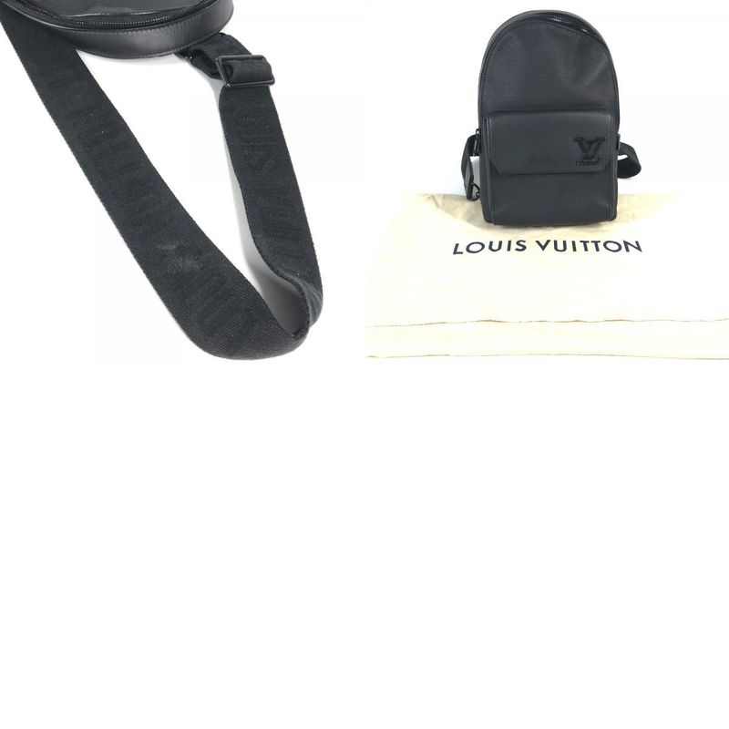 Louis Vuitton Shoulder Bag Pilot Su Ring Bag M23736 Leather Noir Black