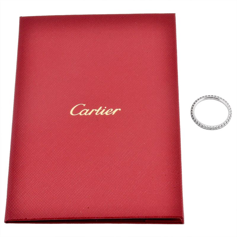 Cartier Etancel Full Eternity Ring With Diamonds #53 18K White Gold 19g