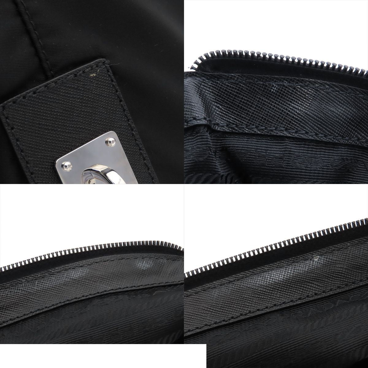Prada Boston Bag Nero Black Tessuto Saffiano — view 8