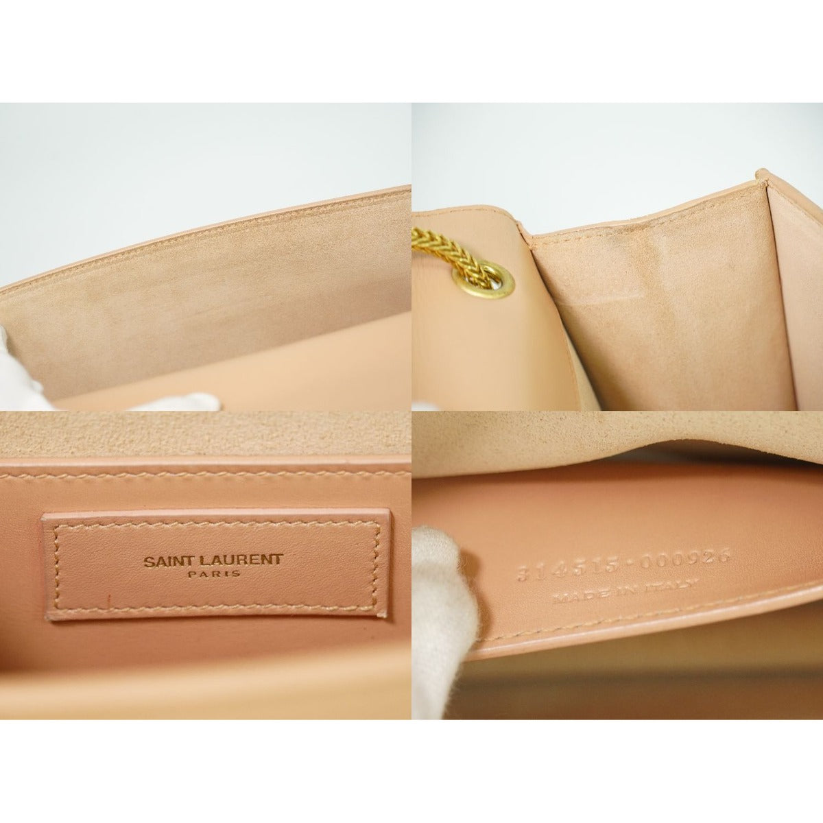 Saint Laurent Betty Chain Shoulder Bag Leather Pink Beige — view 9